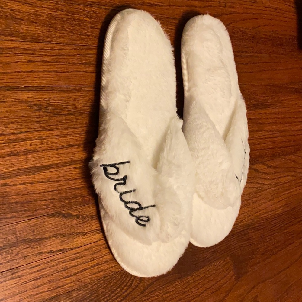 Fuzzy Bride Slippers